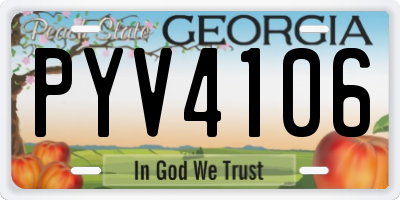 GA license plate PYV4106
