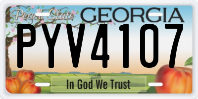 GA license plate PYV4107