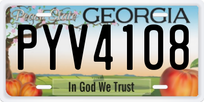 GA license plate PYV4108