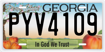 GA license plate PYV4109