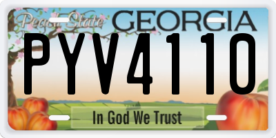 GA license plate PYV4110