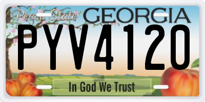 GA license plate PYV4120