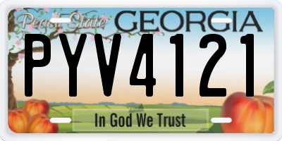 GA license plate PYV4121