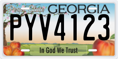 GA license plate PYV4123