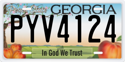 GA license plate PYV4124