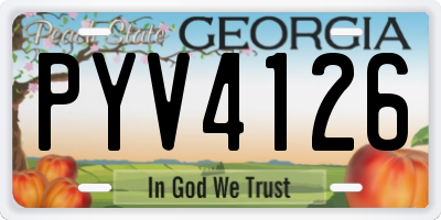 GA license plate PYV4126