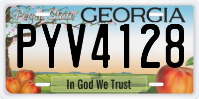 GA license plate PYV4128