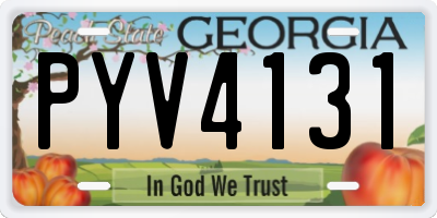 GA license plate PYV4131
