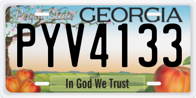 GA license plate PYV4133