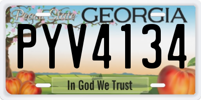 GA license plate PYV4134