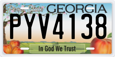 GA license plate PYV4138
