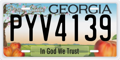 GA license plate PYV4139