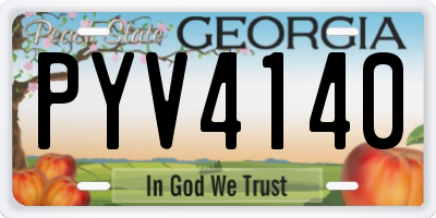 GA license plate PYV4140