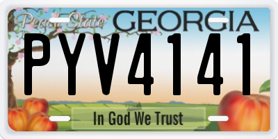 GA license plate PYV4141