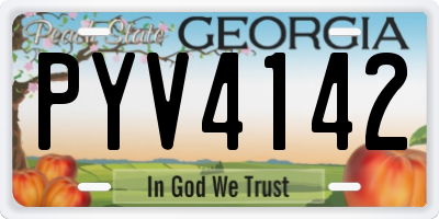GA license plate PYV4142