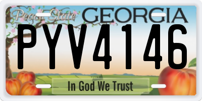 GA license plate PYV4146