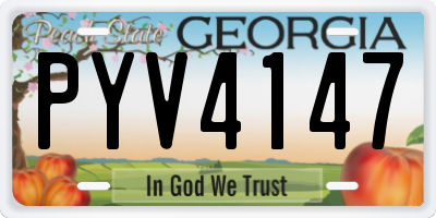 GA license plate PYV4147