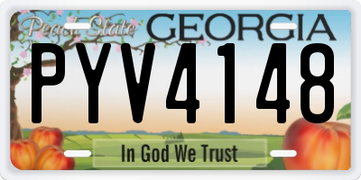 GA license plate PYV4148