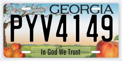 GA license plate PYV4149