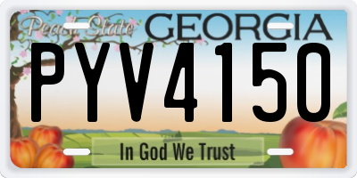 GA license plate PYV4150