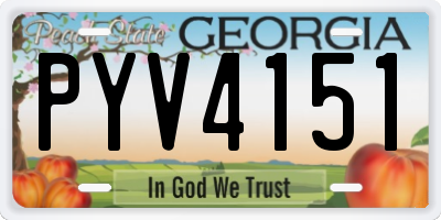 GA license plate PYV4151