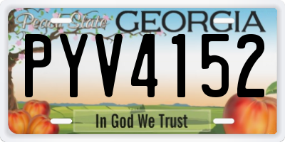 GA license plate PYV4152