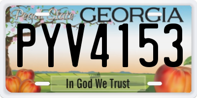 GA license plate PYV4153