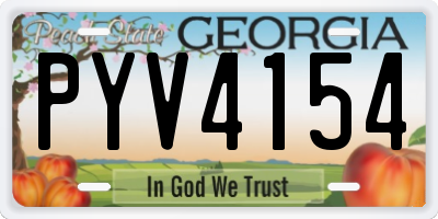 GA license plate PYV4154
