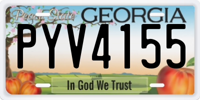 GA license plate PYV4155