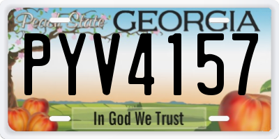 GA license plate PYV4157