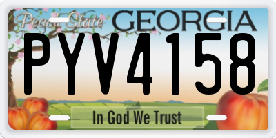 GA license plate PYV4158