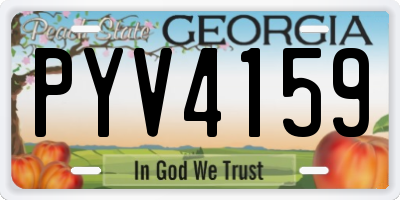 GA license plate PYV4159