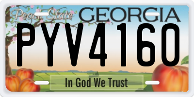 GA license plate PYV4160