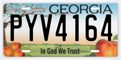 GA license plate PYV4164
