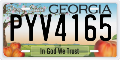 GA license plate PYV4165