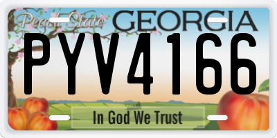 GA license plate PYV4166