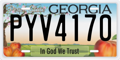 GA license plate PYV4170