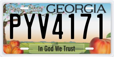 GA license plate PYV4171