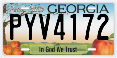 GA license plate PYV4172