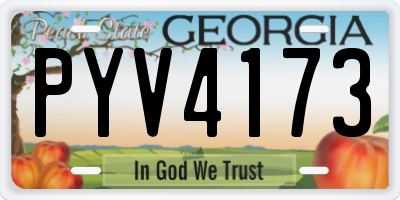 GA license plate PYV4173