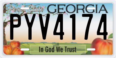GA license plate PYV4174