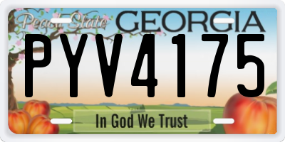 GA license plate PYV4175