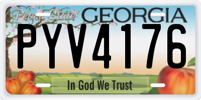GA license plate PYV4176