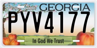 GA license plate PYV4177