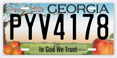 GA license plate PYV4178