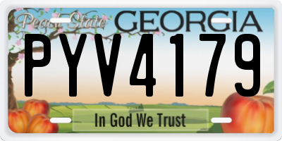 GA license plate PYV4179