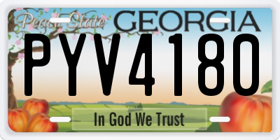 GA license plate PYV4180