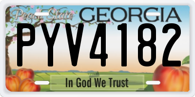 GA license plate PYV4182
