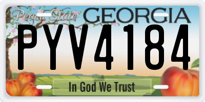 GA license plate PYV4184