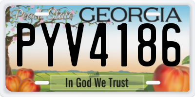 GA license plate PYV4186